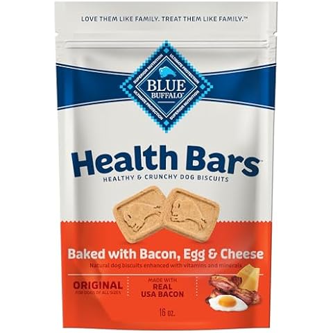 Blue Buffalo Health Bars Crunchy Dog Biscuits, Oven-Baked With Natural Ingredients, Bacon, Egg & Cheese , 16-oz. Bag Cover