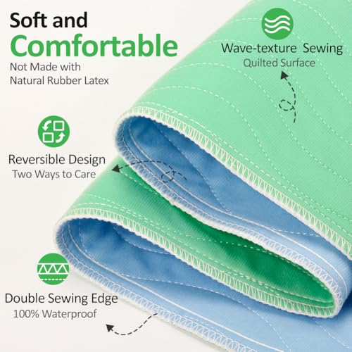 Image of Washable Underpads 36 inchx36 inch(2 Pack)- Dual-Sided & Ultra-Thick, Heavy Duty Waterproof Nursing Pads Incontinence Bed Pads, Reusable Washable Pee Pads for Dogs, Diaper Changing & Adults Pads