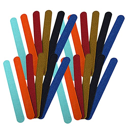 LALADEFIEE 40個 爪磨きやすり ネイルマニキュアキット ネイルファイルボード 自然な爪用の爪やすり プロのマニキュア 爪バッファ ネイル ファイル 木製ヤスリ ネイルバッファ 竹