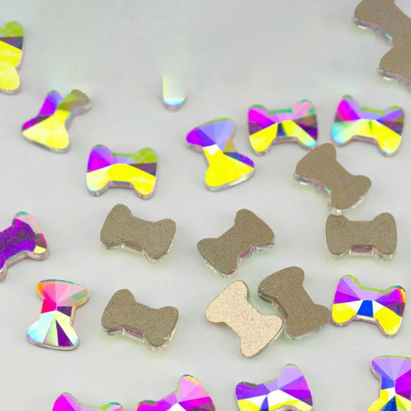 100/500/1440 Stück Kristall-Strasssteine in Glasform, Kristall AB, flache Rückseite, Glitzersteine für DIY-Nagelkunst-Dekorationen, SAB-Serie, 6,5 x 6,5 mm – SAB35,