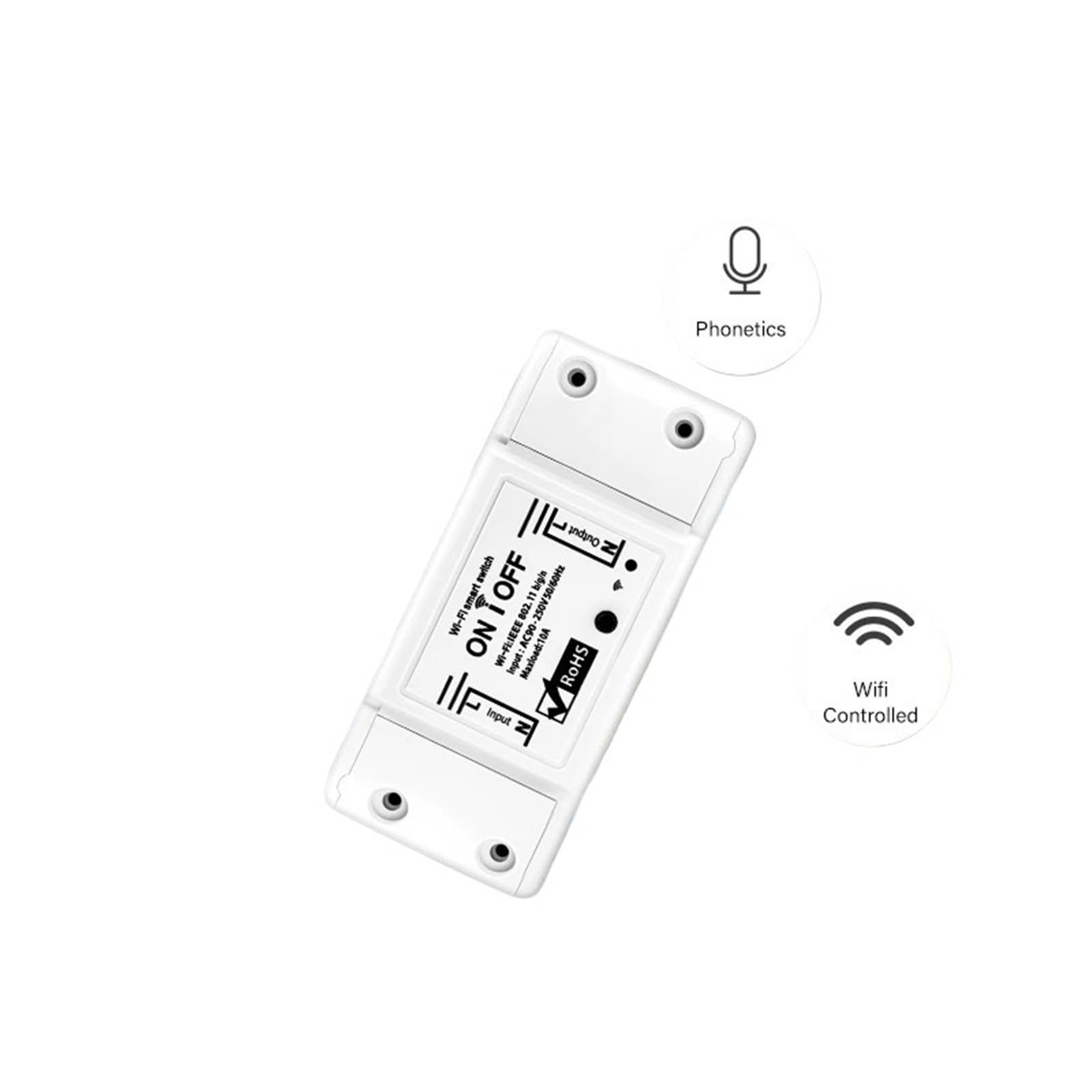 Inteligentna aplikacja bezprzewodowa, uniwersalny sterownik wyłącznika, timer Smart Life, praca z włącznikiem światła LED, akcesoria Alexa (biały, 1 szt.)