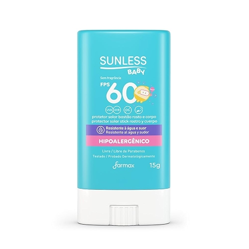 Sunless Protetor Solar Baby Bastão FPS60 15G