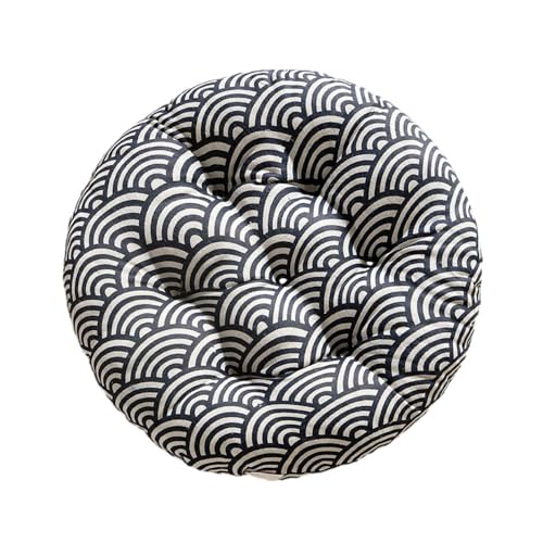 DOTBUY-SHOP Cojines Sillas Jardin Pack 1 Cojines Redondos Cojines de Asiento para Sillas de Terraza Cocina Patio Balcón Salón, para Decoración Interior o Exterior (45x45cm,Estilo japones)