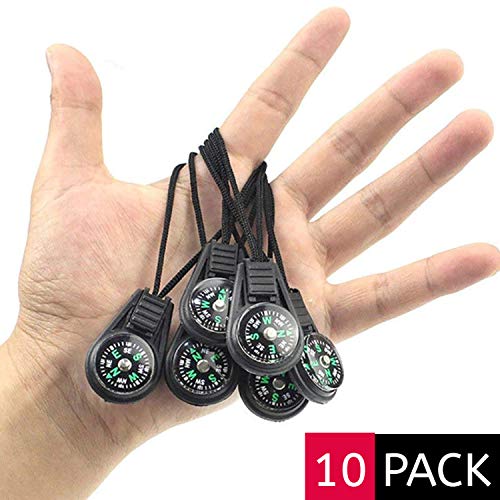 SPYSEE Mini Survival Compass Pack of 10 - Outdoor Camping Hiking Pocket Compass