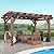 Backyard Discovery Somerville 14 x 10 Walnut All Cedar Pergola, Durable, Quality Supported Structure, Snow and Wind Supported, Rot Resistant, Electrical Outlet with USB, Deck, Garden, Patio