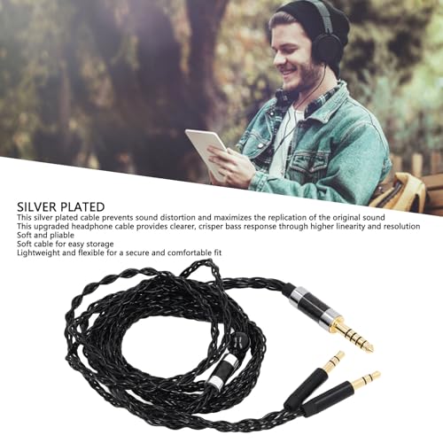 Câble de casque plaqué argent 4.4mm pour vos écoutes de salon avec casques AH D7200 et Elear