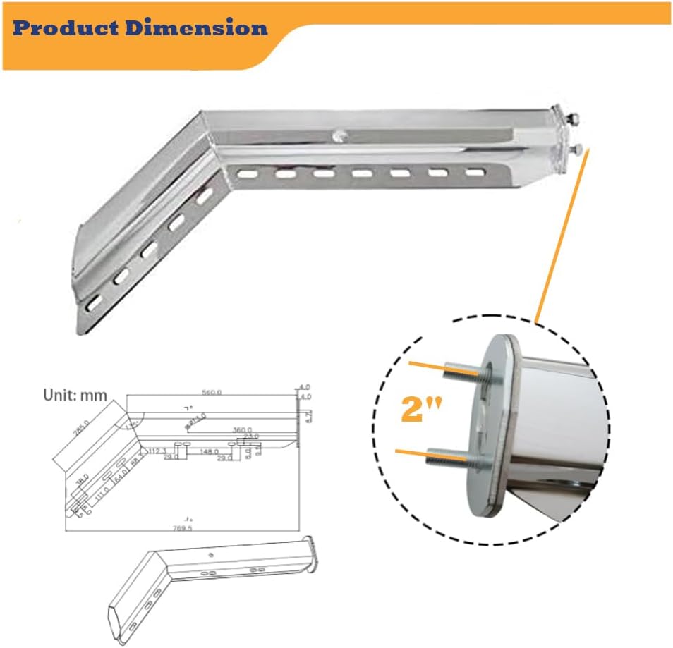 Torque Heavy-Duty Chrome Mud Flap Hanger Set for Semi Trucks, 30" Length, 2" Bolt Spacing, Spring Loaded, 45-Degree Angled Design, w/ 2 Aluminum Reflectors