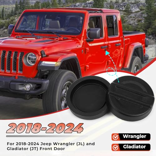 Image of CALBEAU Strong Magnet Keyhole Covers Compatible with 2018-2026 Jeep Wrangler JL and Gladiator JT Front Door, Door Lock Covers for Keyhole Protection (Classic)