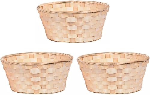 Milisten Cesta tejida de ratán con mango de mimbre, bandeja de frutas de ratán pequeña, cesta de Pascua tejida, cesta de pascua natural, mini