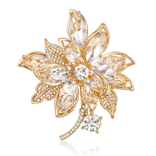 Image of Flower-shaped Elegant Brooch Pins for Women Wedding Broach