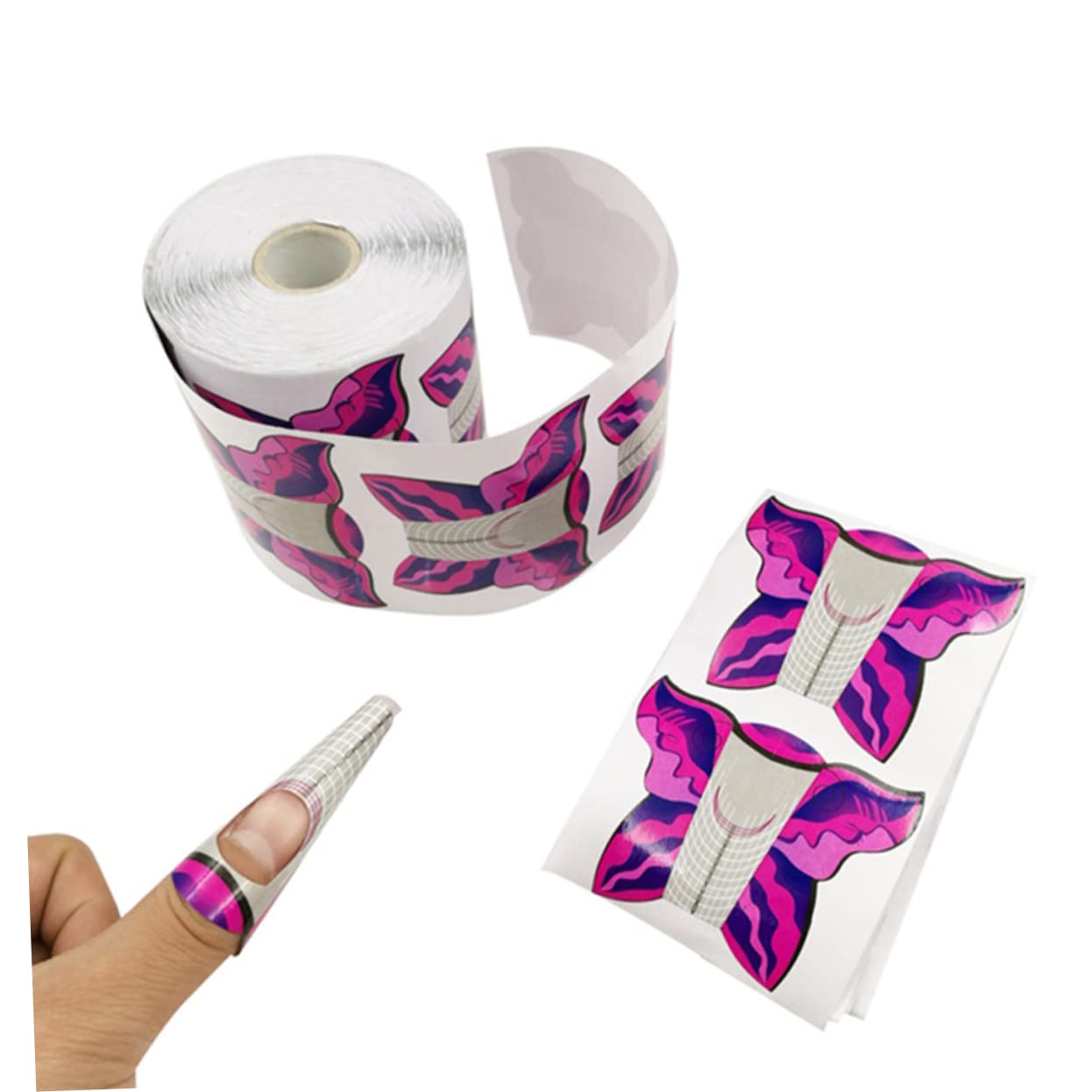 Plantillas de Extensión para Uñas 500 Piezas Papel Dorado Guía