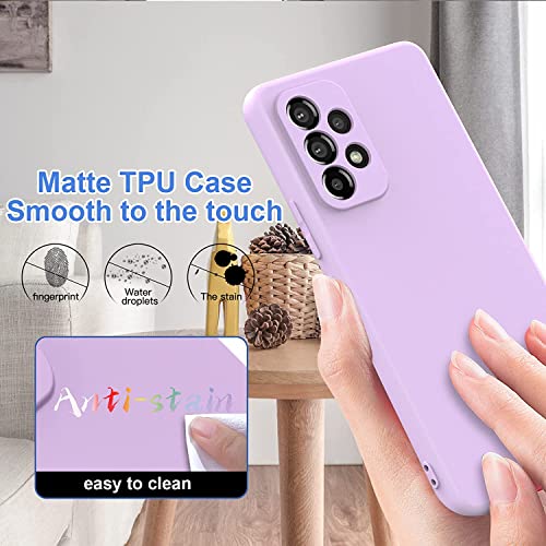 Image of DIZORO Microfiber Candy Case Compatible for Samsung A53 5g Smooth Touch Cushion Liquid Soft Silicone Gel Rubber Phone Cases Non-Slip Full Body Protective Shockproof Back Cover (Purple)