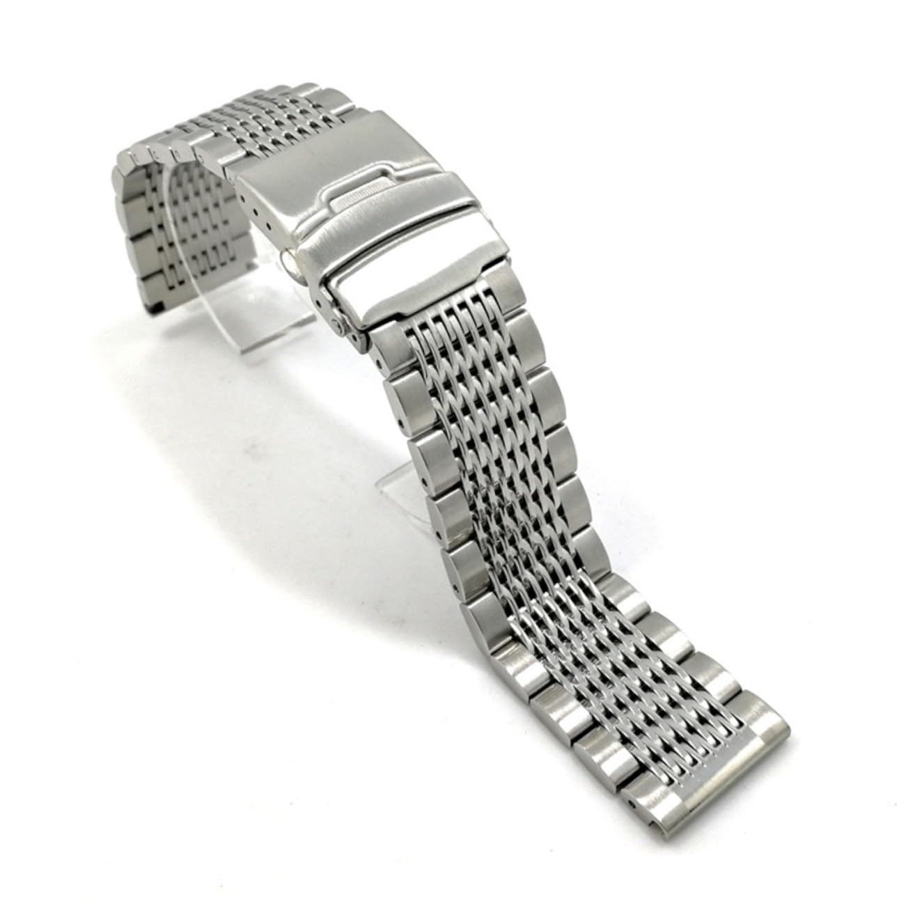 Correa de Reloj de Acero Inoxidable 20 Mm Cierre Ergonómico y Soldadura sin Costuras para Reemplazo de Relojes Elegantes