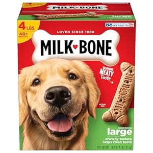 Milk-Bone Original Dog Treats for Large Dogs, 4 Pound (Pack of 2), Crunchy Biscuit Helps Clean Teeth