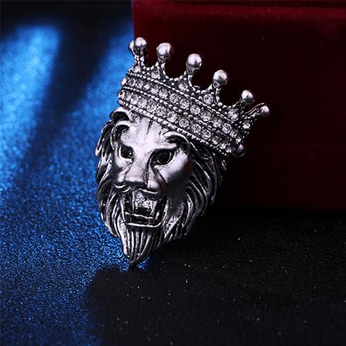 Image of Lion Vintage Men Brooch Pins for Suits Pin Women Brooch Pin Animal Lapel Pin Safety Pin Punk Suit Tie Pin Husband Boyfriend for Valentine's Day Anniversary Birthday Gifts