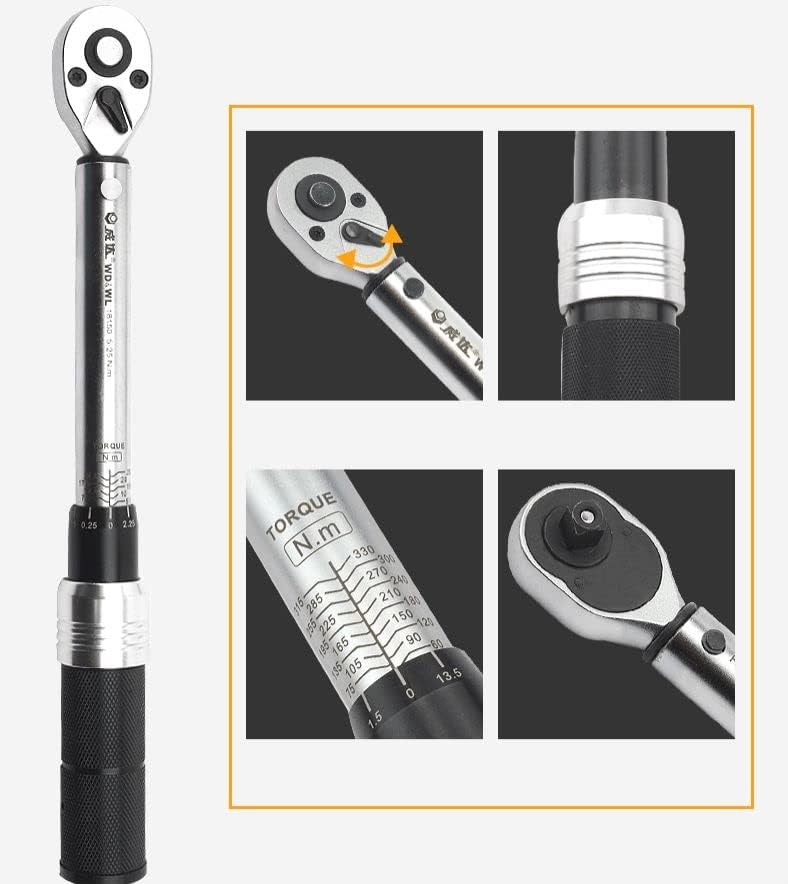 1/2-Inch Drive Adjustable Click Torque Wrench (60-330 Nm)