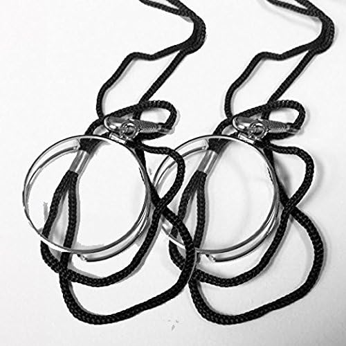 Monocle Readers with Silver Plating, Nylon Cord and +2.00 Magnification 2-Pack