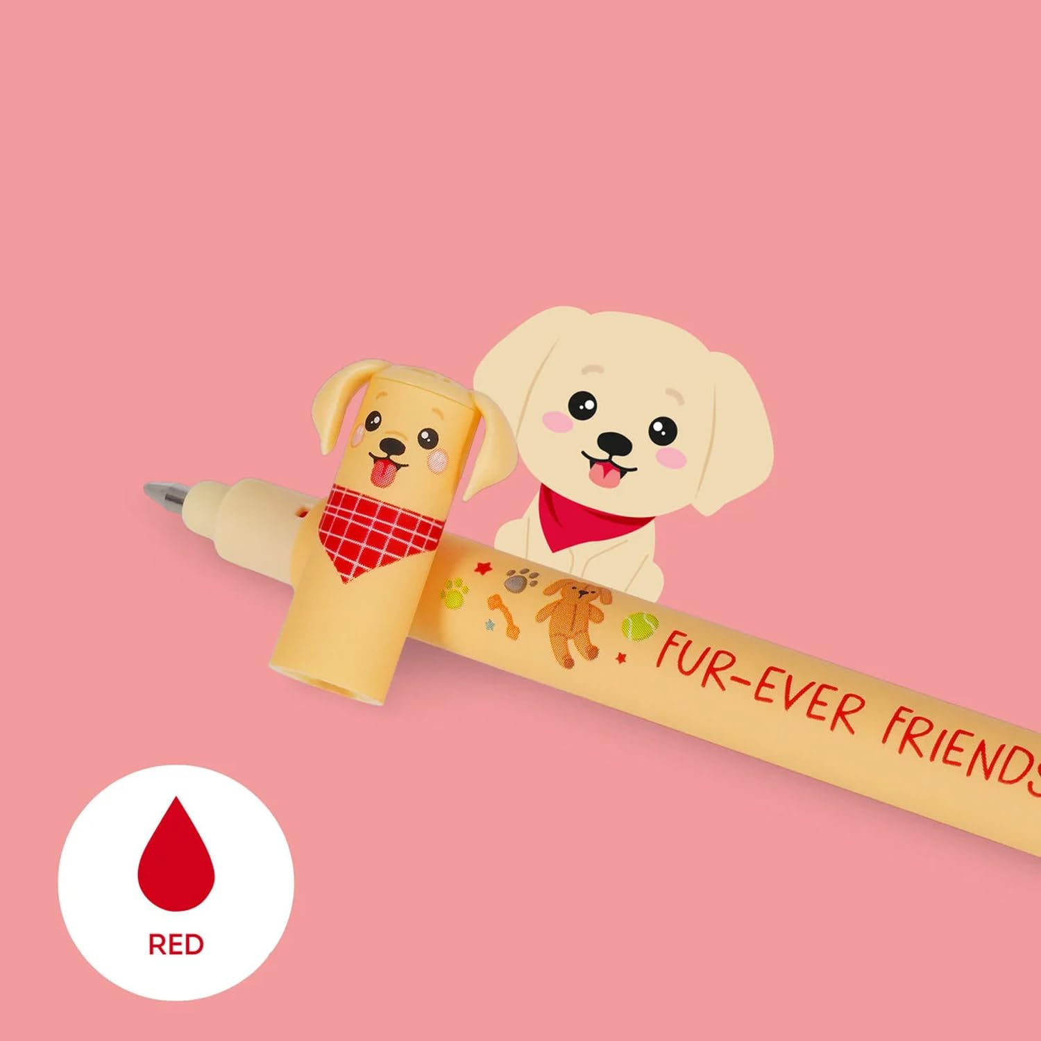 LEGAMI Fur-ever Friends + Farm Sweet Farm Lot de 23 stylos à encre gel effaçable avec encre sensible à la chaleur, encre colorée et motifs sur le thème des animaux, pointe de 0,7 mm, chiens et animaux