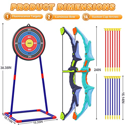 Ocditikl 8009 2 Pack Bow And Arrow Set For Kids, Light Up Archery Set thumb #5