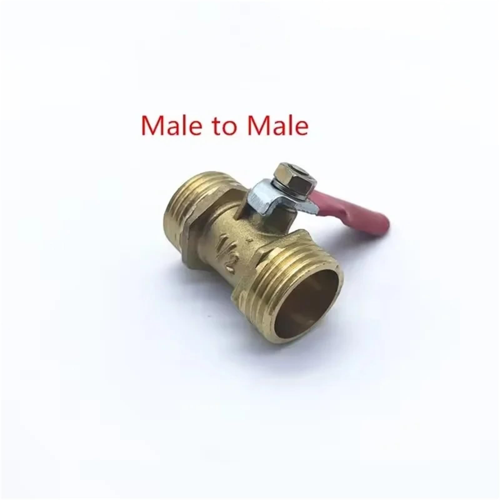 Mosiężne złącze zaworu kulowego - 1/8" 1/4" 3/8" 1/2" Gwint Miedziana złączka rurowa Adapter 1 szt.(Male-Male 3/8 Inch)