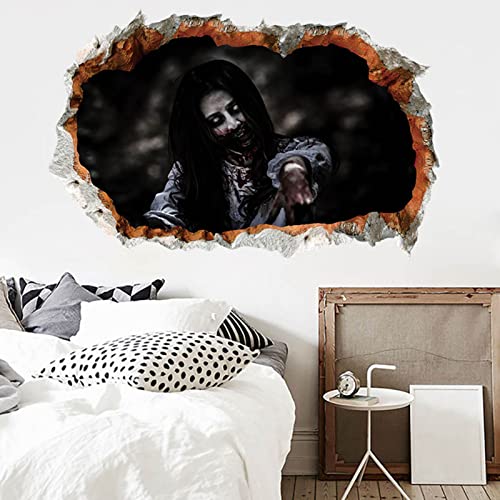 Halloween Wall Decals Creative 3D Removable Realistic Scary Bloody Ghost Wall Stickers Murals Wallpaper Art Decor For Home Walls Ceiling #TOP6