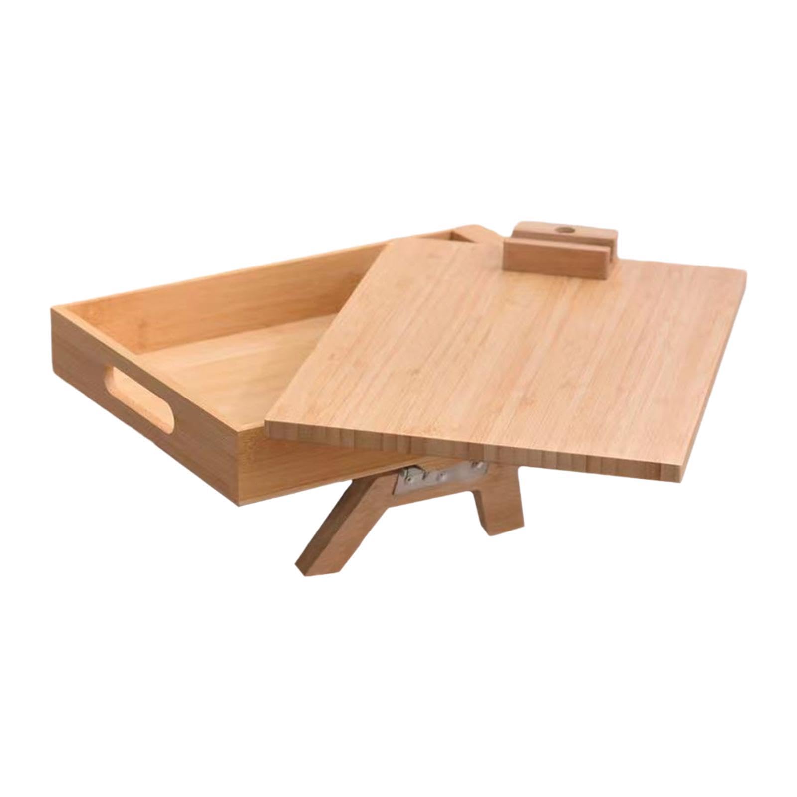 Bandeja de Madera para Reposabrazos de Sofá, Mesa Auxiliar para Mando a Distancia, Taza, Aperitivos.