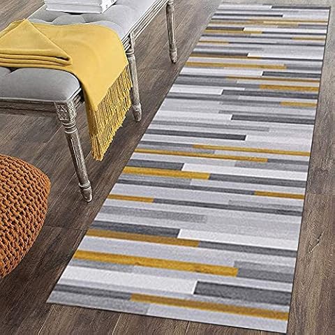 Carpet Runner for Hallway 1m 1.5m 2m 2.5m 3m 3.5m 4m 4.5m 5m 5.5m 6m Hallway Runner Rug - Gray Yellow Household Kitchen Bedside Long Carpet (Size : 60×100cm/2ft×3.3ft) Cover