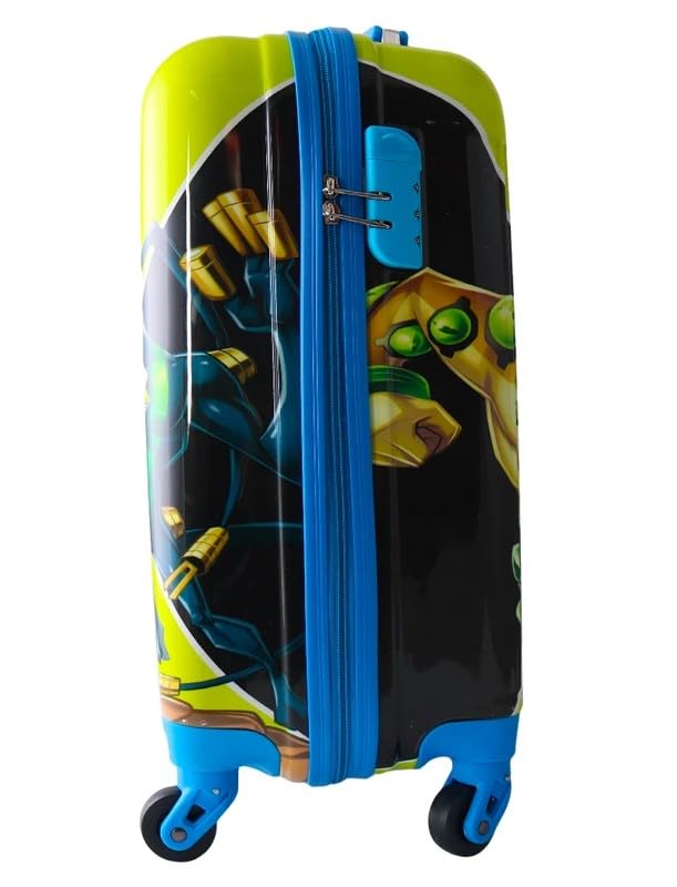 Image of ADSON Abs Kids Trolley 360 Rotating Luggage 360 Degree Wheels Non-Breakable 20 Inch Kids Hardsided Suitcase with 4 Wheels, 360 Degree Wheel Travel Trolley Bag (Green Ben 10)