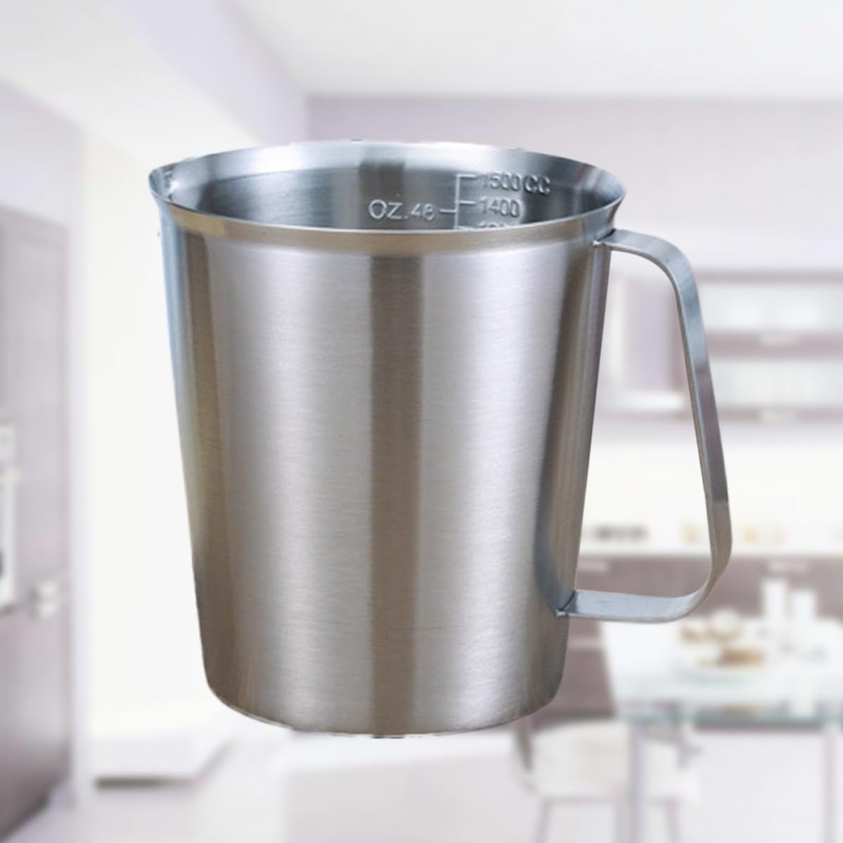 DECHOUS Taza Medidora con Báscula Precisa y Asa de 1500 Ml de Acero Inoxidable 304 Adecuado para Café, Té y Hornear en Cocina