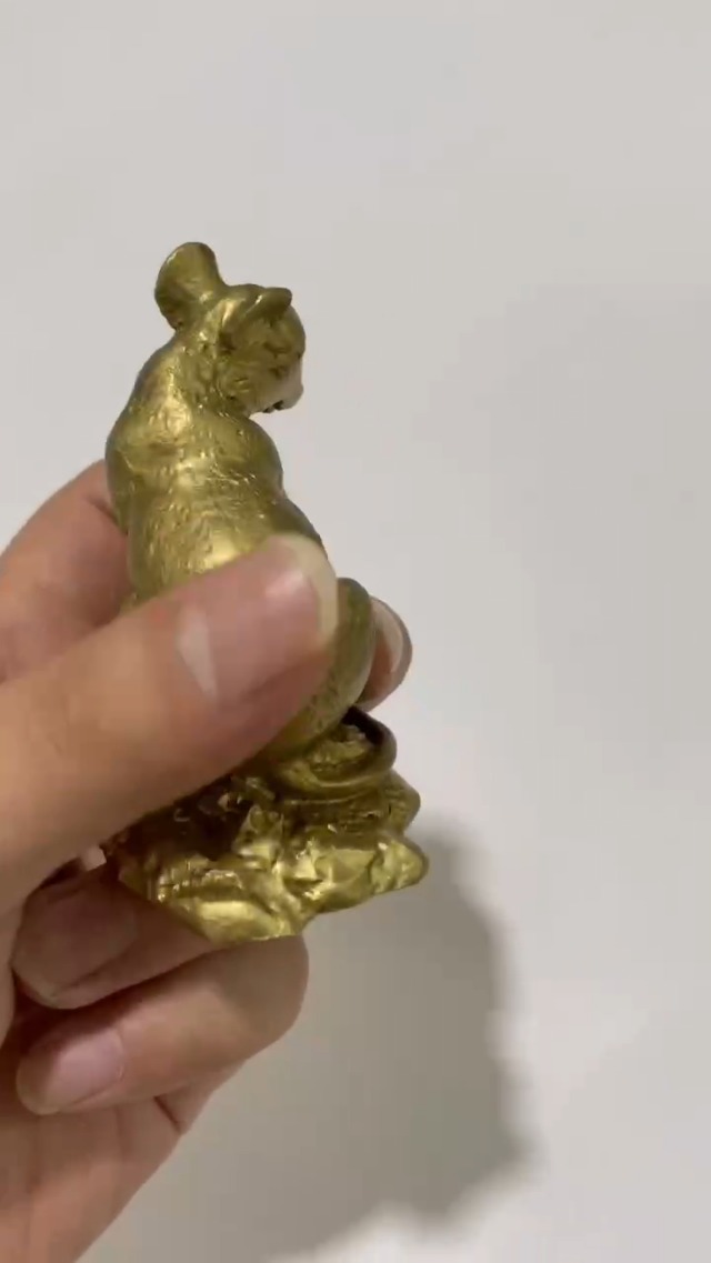 【 希少 】重さ5.18kg 大型 ゴールド「招財大黒ねずみ」 縁起物 置物 希少 】重さ5.18kg 大型 ゴールド「招財大黒ねずみ」 縁起物