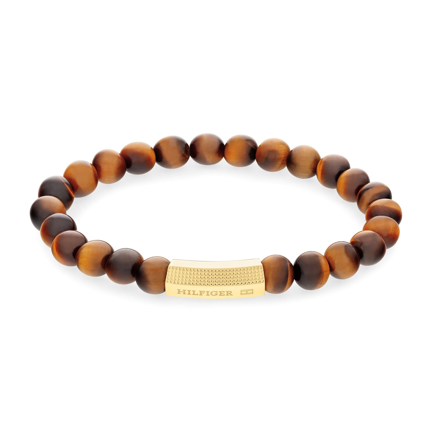 Tommy Hilfiger Jewelry Pulsera con cuentas para Hombre con piedras preciosas de ónice o de ojo de tigre