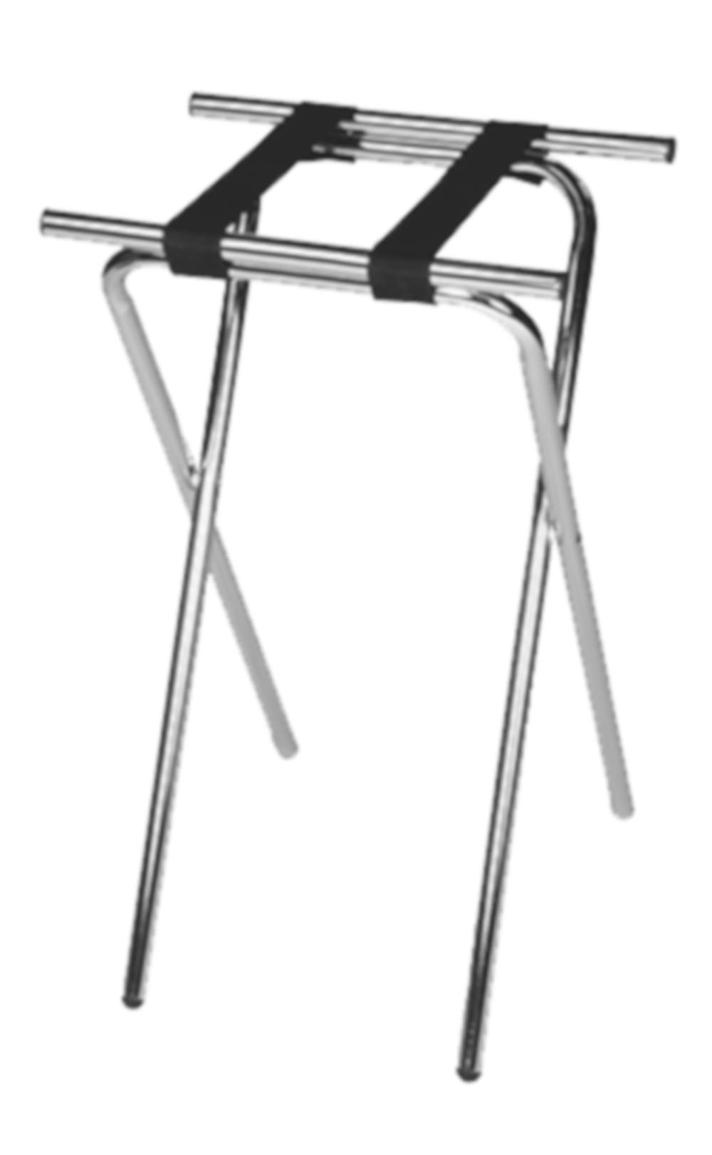 Steel Tray Stand in Chrome 36 H x 19 W x 15 D Inches