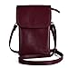 Produktbild befen Kleine Handy-Umhängetasche aus Leder und Taschen für Damen, burgunderfarben, Small