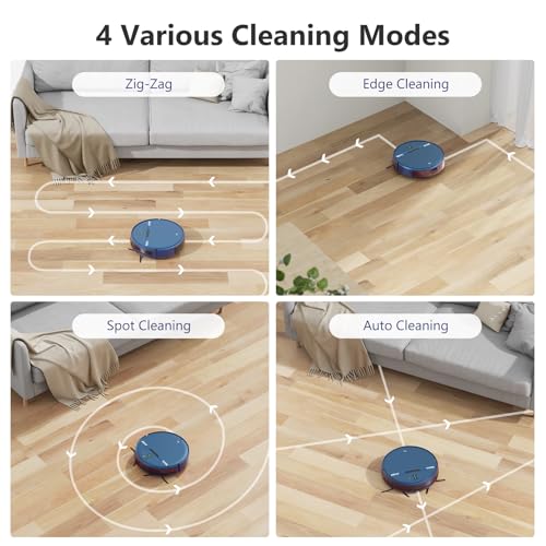 Image of Robot Vacuum Cleaner, Smart Robotic Vacuum Wi-Fi Connected, App Control, Compatible with Alexa and Google Assistant, Automatic Self-Charging Robot Vacuum Perfect for Pet Hair, Carpets and Hard Floors