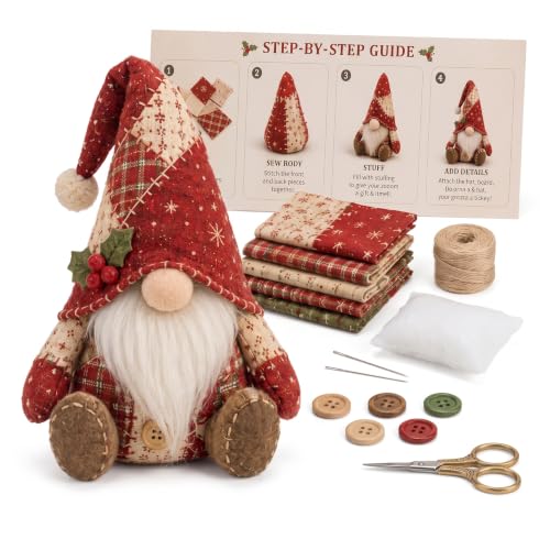 CavspkArt Christmas Gnome Sewing Kit, Patchwork DIY