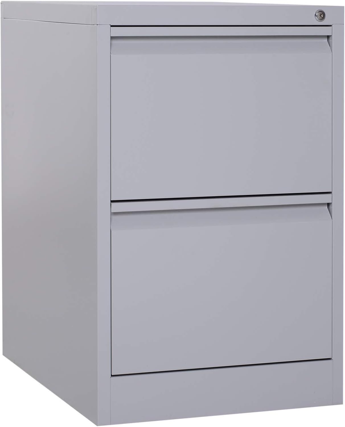 Vinsetto Lockable 2 Drawer Steel Filing Cabinet Under Desk Office Storage Organiser Grey 47W x 62D x 72H cm