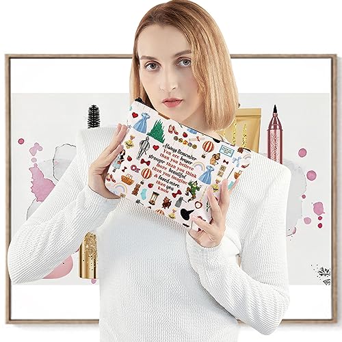 LEVLO Dorothy Cosmetic Makeup Bag - Braver Smarter Than You Think Gift with Ruby Red Slippers Zipper Pouch for Women & Girls - Image 4