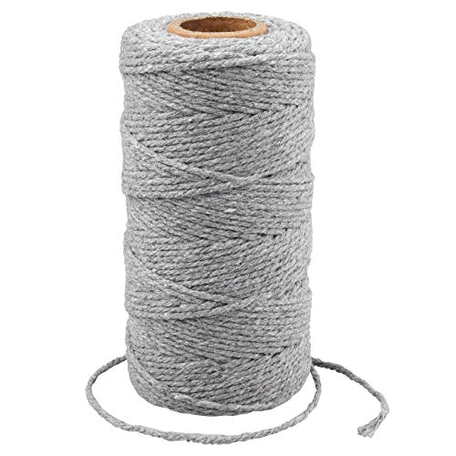 Image of G2PLUS 2MM Cotton String, 328 Feet Grey Twine for Crafts & Gift Wrapp | Natural Soft and Sturdy, Easy to Cut, for Crafts,Gift Wrapping,Arts & Crafts, Home Decor, Gift Packaging