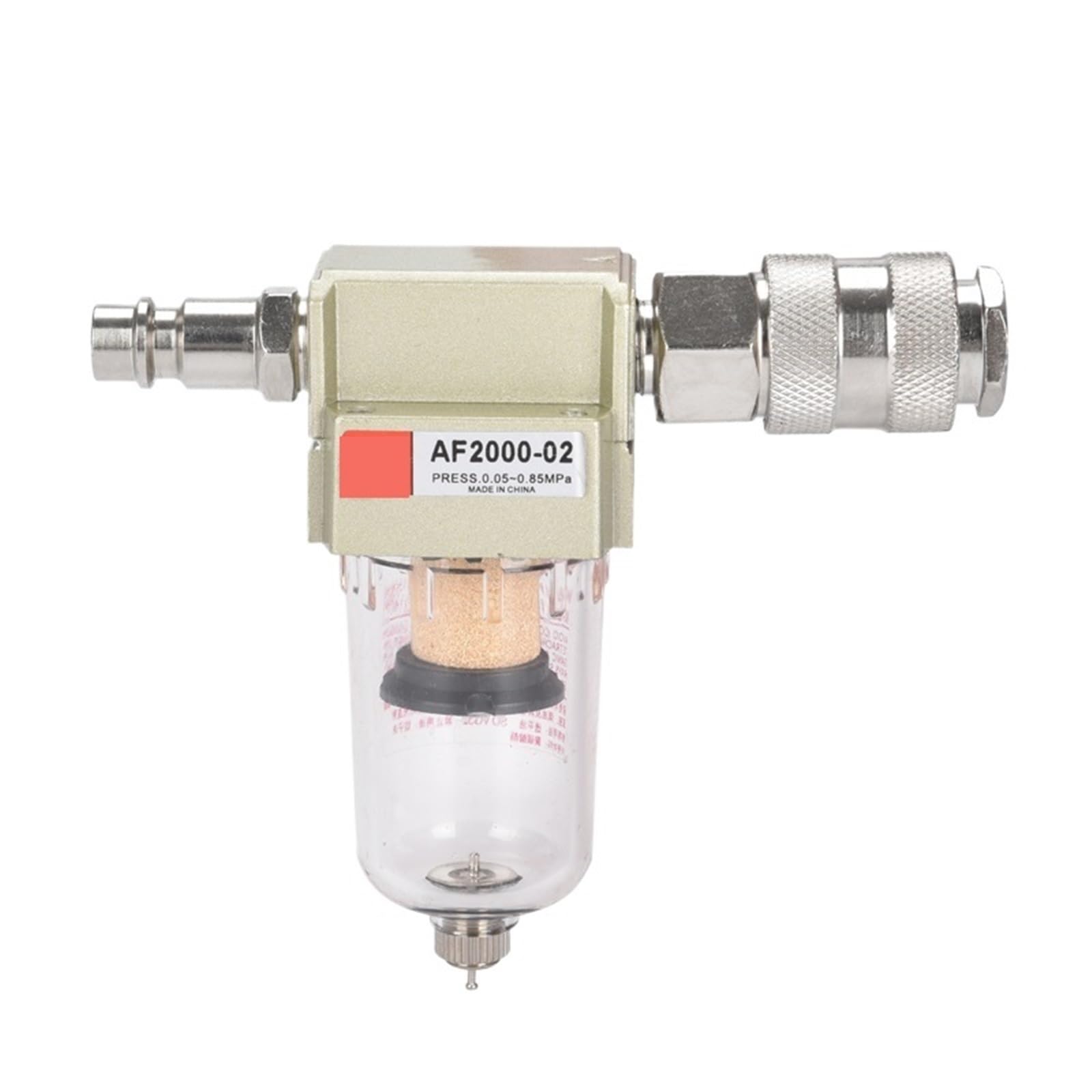Régulateur-filtre pour compresseur d'air, AF2000-02 1/4 Source processeur huile eau séparateur capture peut réservoir filtre plusieurs tailles(AF2000 w brass,Filter)
