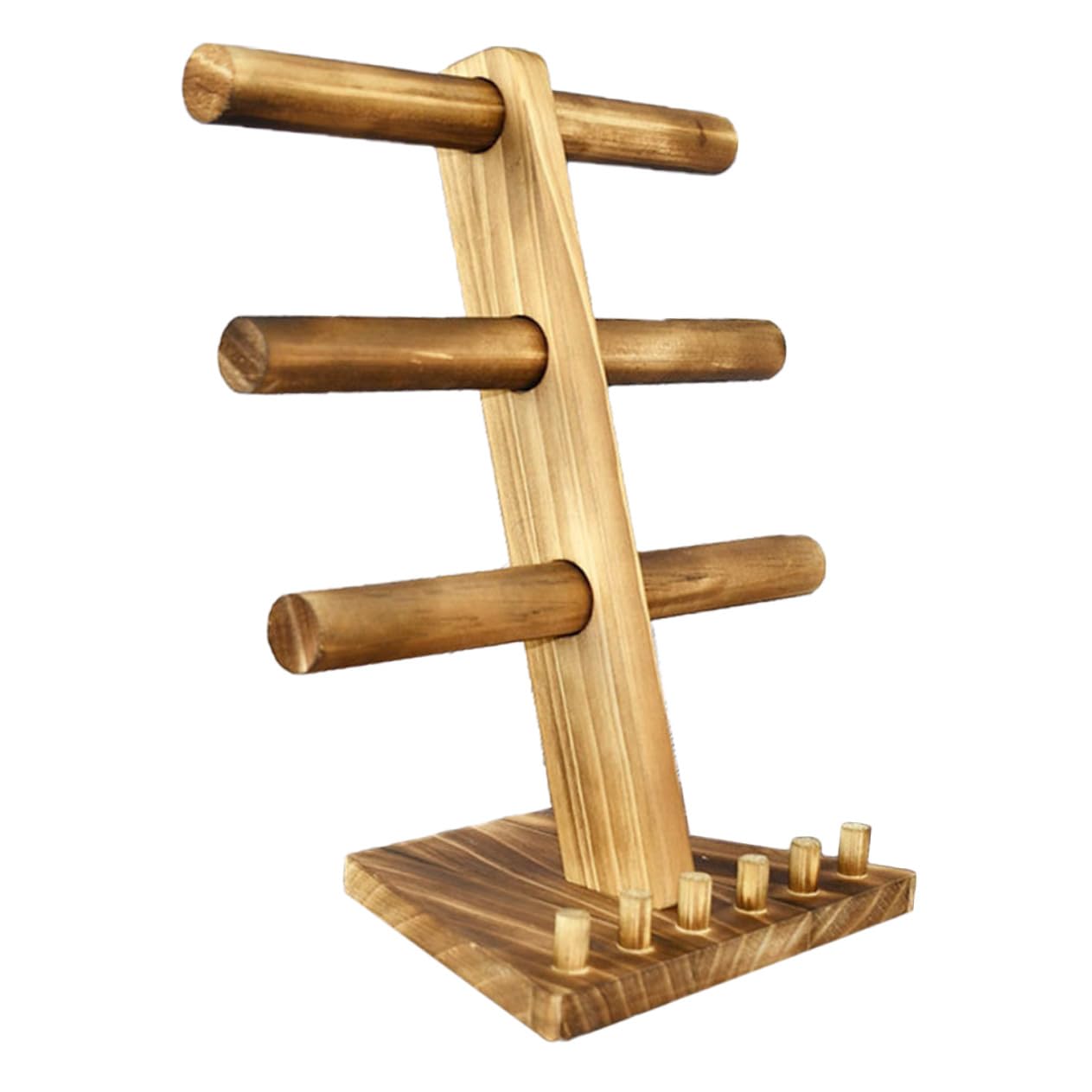 Stöckiger Schmuckhalter aus Massivem Holz Stabiler Armband Ringständer für Uhren und Accessoires Multifunktionales Display für Schlafzimmer und Schmuckladen Langlebig und