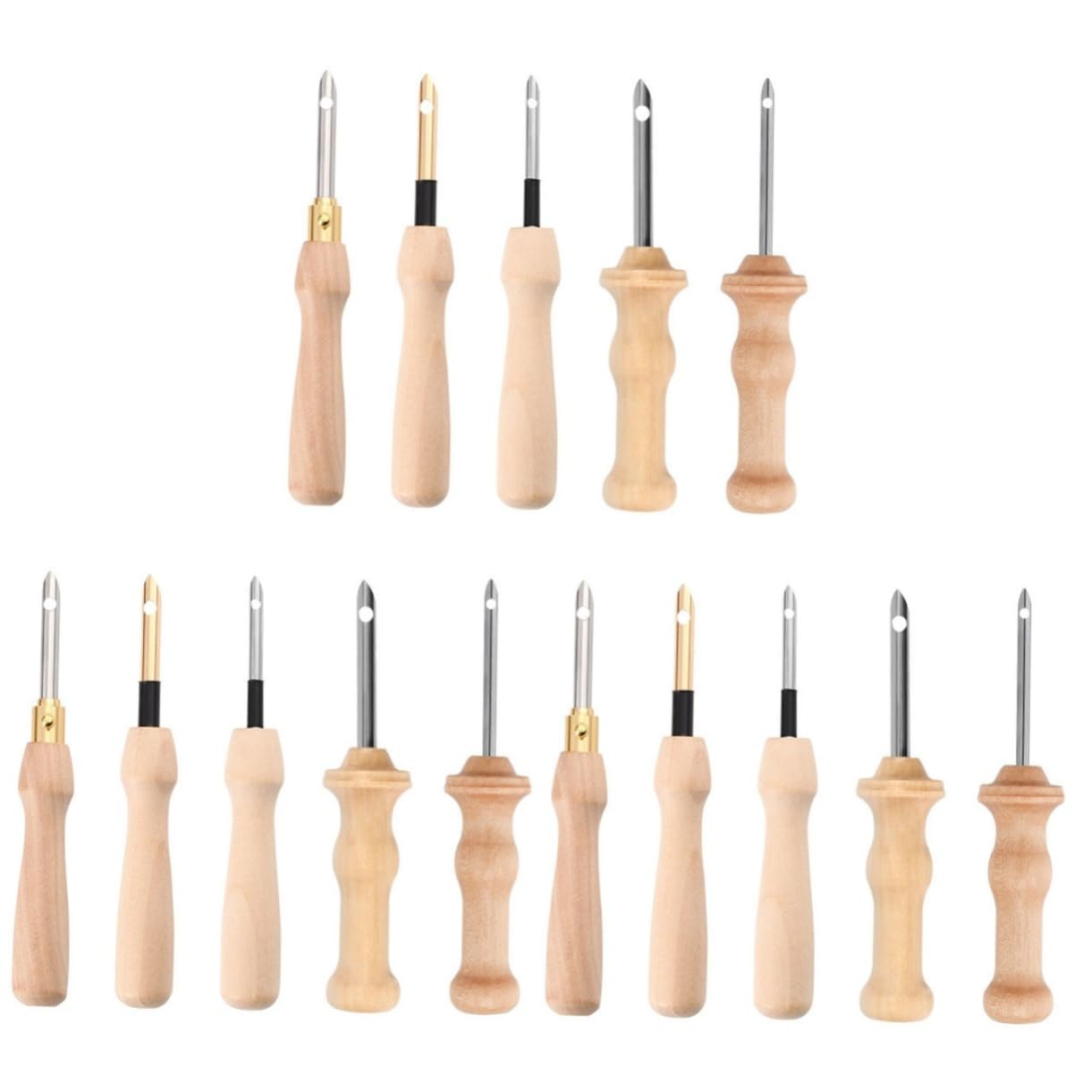 Tofficu 15pièces Outils De Broderie à Poinçonner Avec Poignée Pour Aiguilles Punch Needle Pour Broderie Accessoires De Couture