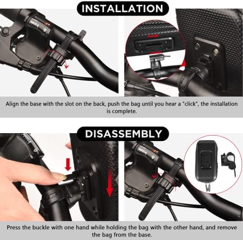 Vitalismo Bike Phone Holder Waterproof - Motorbike Phone Holder 360° Rotation, Cycling Handlebar Bag, Bike Phone Mount for iPhone 14Pro Max/14Pro/14/13/11/X/8 Samsung LG Cellphones up to 7''