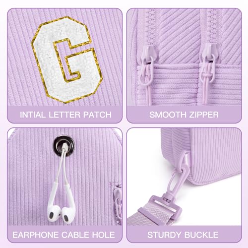 Image of Viverte Small Corduroy Sling Bag Initial Crossbody Bag Fanny Pack for Girls Personalized Birthday Gifts for Teen Girls Gifts