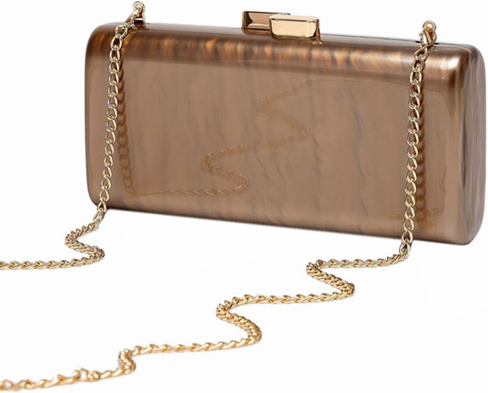 Novelty Box Acrylic Clutch Purses for Women Marble Acrylic Evening Bag Chain Shoulder Bag for Wedding Party Prom