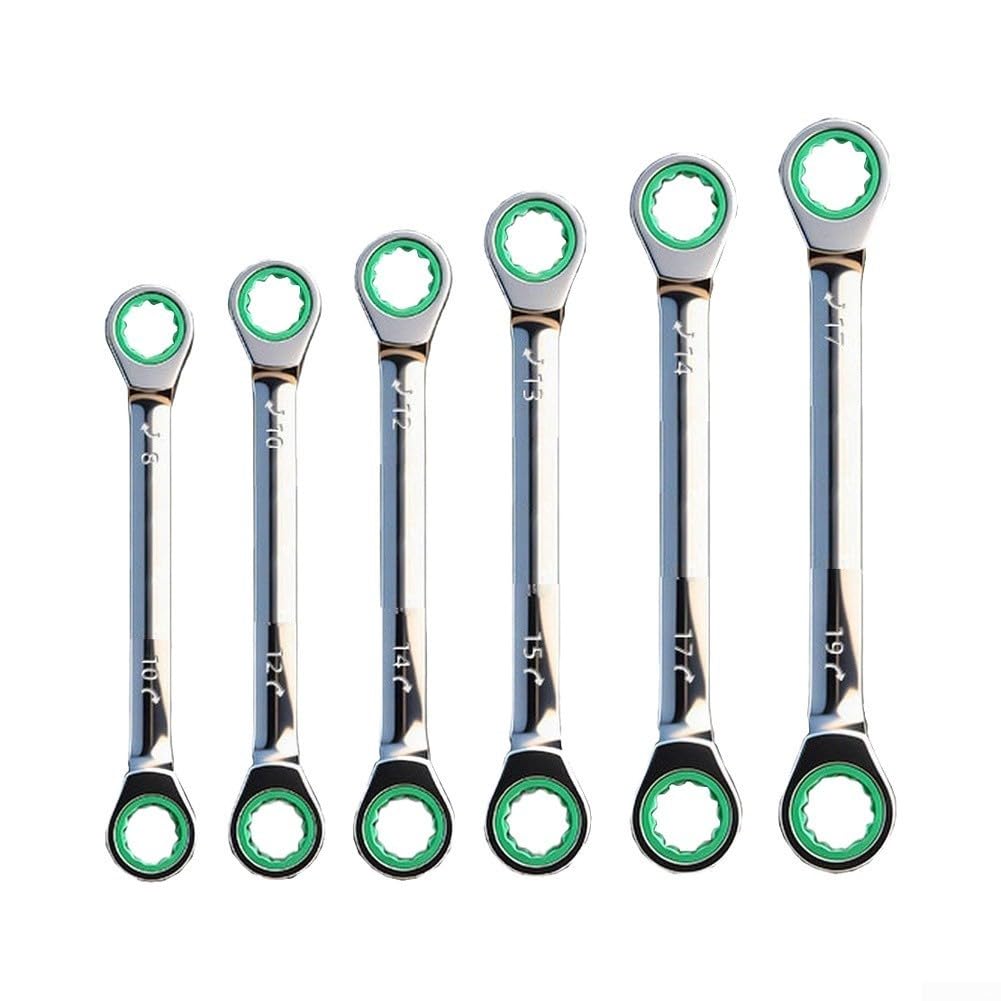 Juego de llaves de trinquete de 72 dientes, para herramientas métricas cr-v | Mango ergonómico extendido para mayor comodidad. Acabado galvanizado de cuatro capas. Resiste el óxido y resistente al