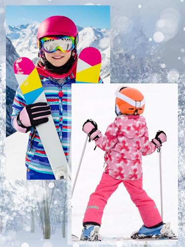 Image of Geyoga Kids Waterproof Winter Snow Ski Gloves for Boy Girl Outdoor Warm Thickening Snowboard Gloves