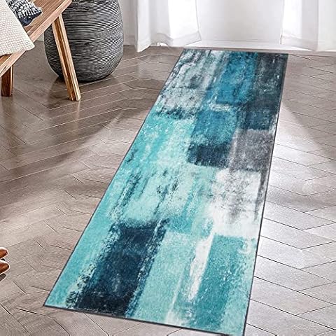 Pauwer Modern Abstract Non-Slip Runner Rug Cover
