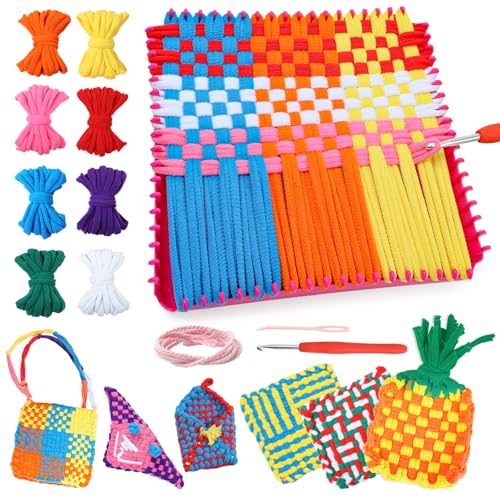 Image of DDAI Weaving Loom Kit for Kids, DIY Potholder Craft Kit Ages 6+