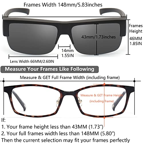 CAXMAN Fit Over Glasses Sunglasses for Men & Women Polarized Lens 100% UV Protection4