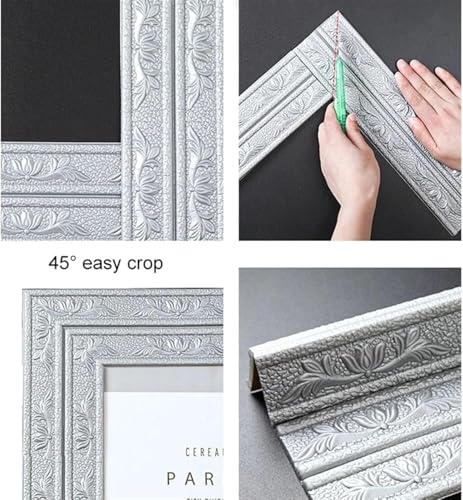 Rodapié de espuma 3D autoadhesivo para proteger y decorar paredes de salón 6